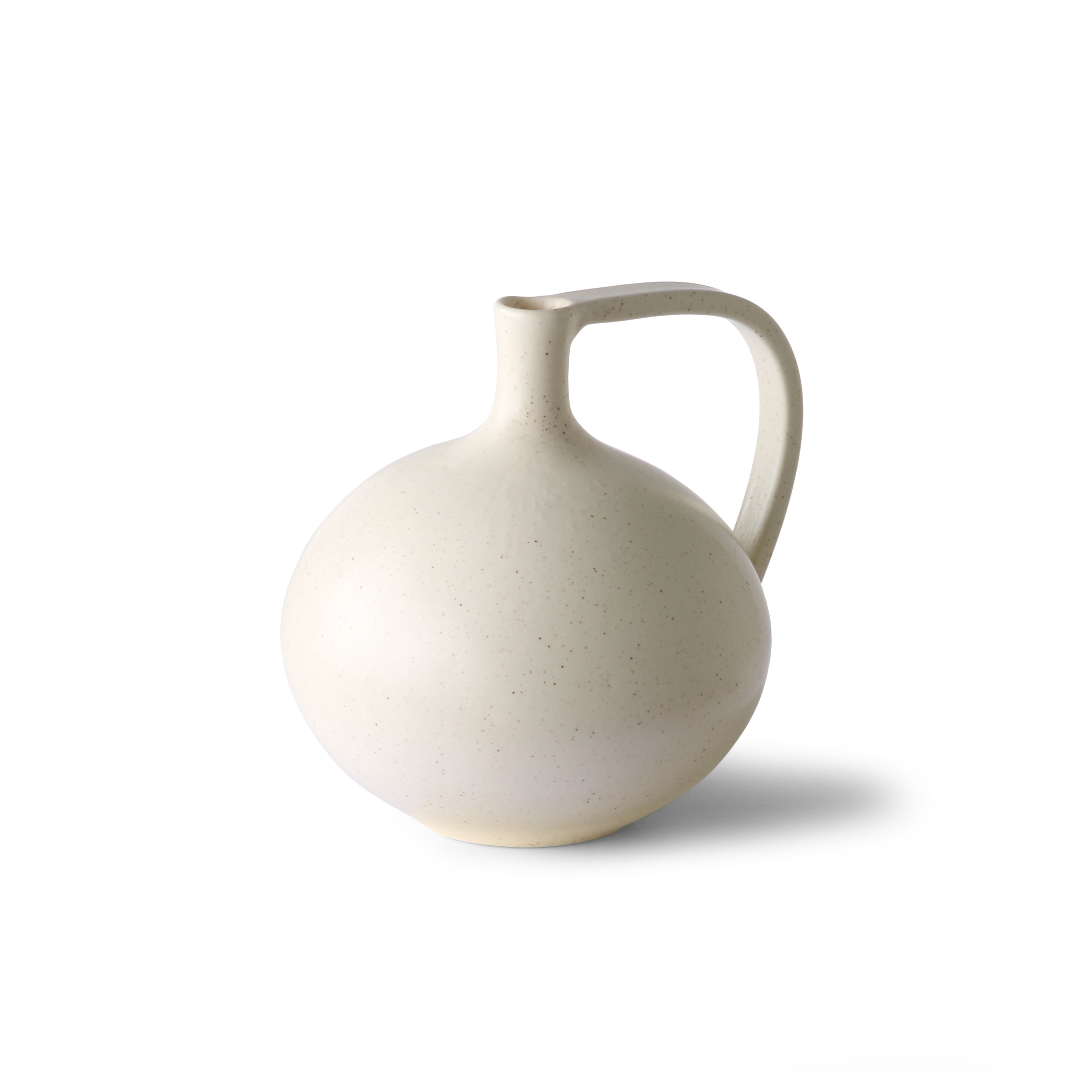 Ceramic jar M white speckled